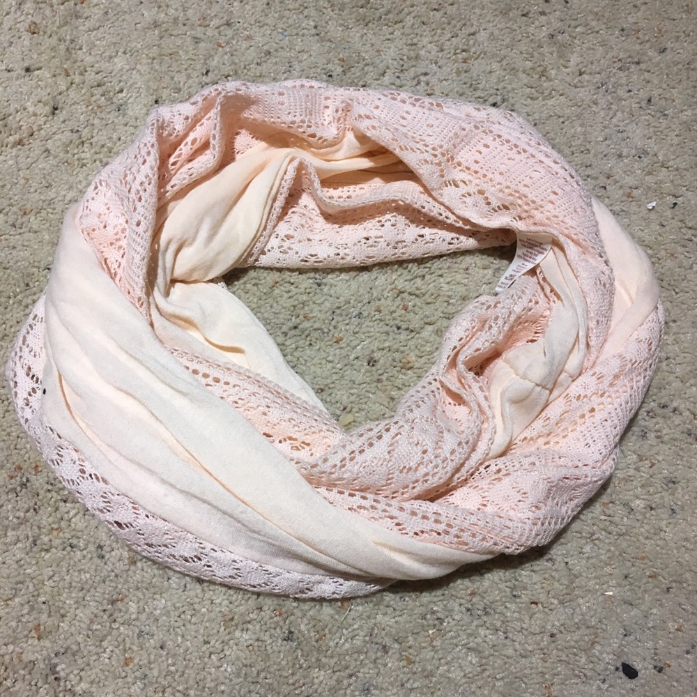 Pink lace cowl